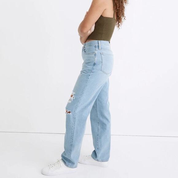 Madewell The Baggy Straight Jeans In Earlhurst Wash Ripped Edition - Picture 3 of 7